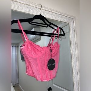 Hot Pink bustier White fox Botique
